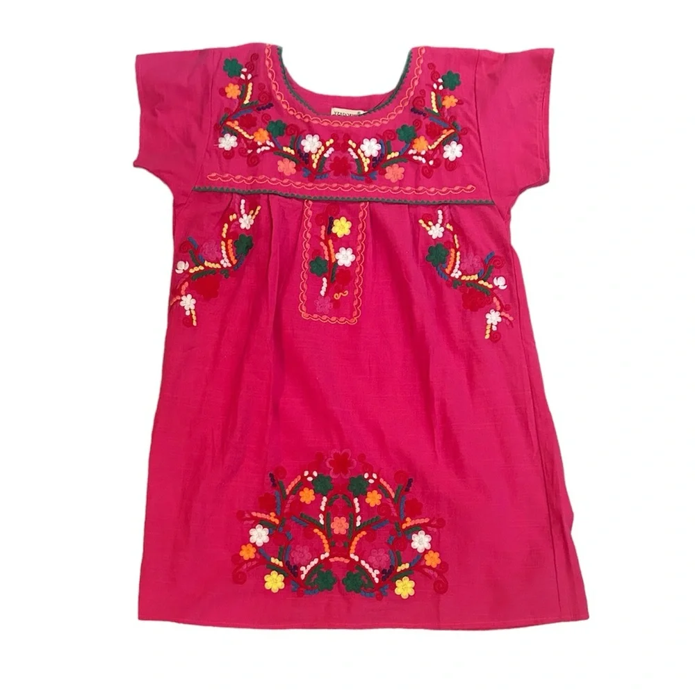 Embroidered pullover dress in bright pink – BEAUTIFUL! - Picture 1 of 13
